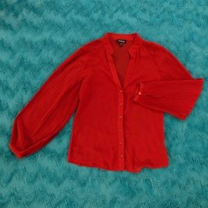 Roasted orange long sleeve blouse